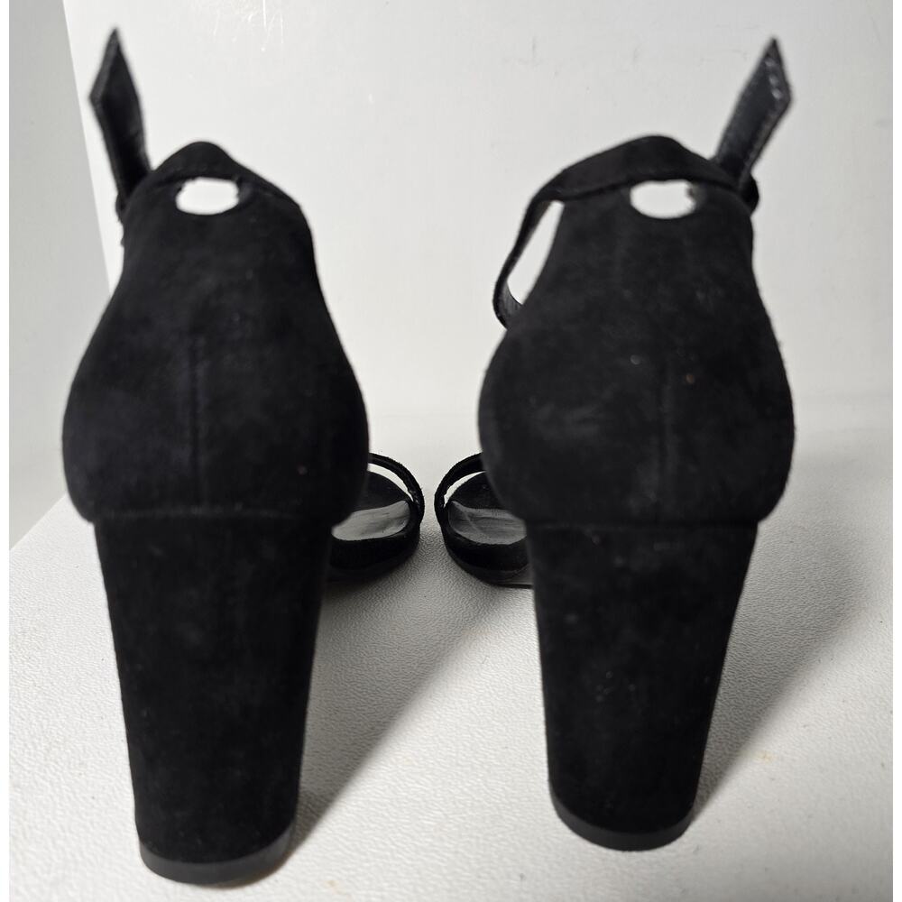 Stuart Weitzman Nearly Nude Black Suede Heels Size 7 wide - Picture 7 of 11